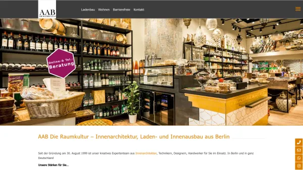 Website Screenshot: AAB DIE RAUMKULTUR GmbH & Co.KG - Innenarchitektur Berlin und Brandenburg - AAB die Raumkultur - Date: 2023-06-16 10:10:47