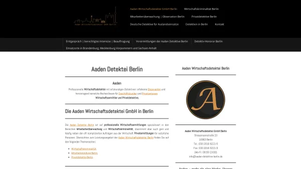 Website Screenshot: Aaden Detektei Berlin - Detektive Berlin - Aaden Wirtschaftsdetektei Berlin - Date: 2023-06-20 10:41:45