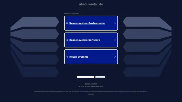 Website Screenshot: ABACUS Retail GmbH - abacus-retail.de - Diese Website steht zum Verkauf! - Informationen zum Thema abacus retail. - Date: 2023-06-16 10:10:47