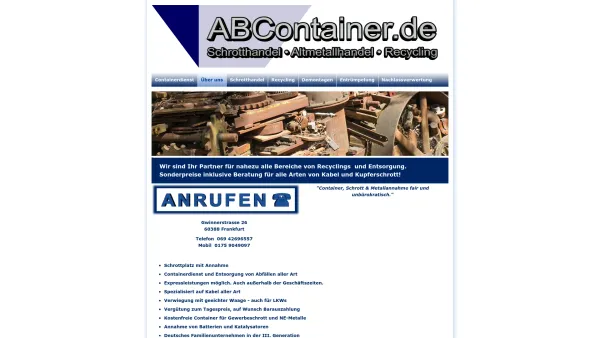 Website Screenshot: Andy Biedermann Containerdienst Containerdienst und Handel mit Recyclingstoffen - ABContainer - ABContainer - Date: 2023-06-16 10:10:47