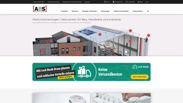 Website Screenshot: ABS Safety GmbH Absturzsicherung mit System - Absturzsicherung Dach: Sekuranten & mehr | ABS Safety - Date: 2023-06-16 10:10:47