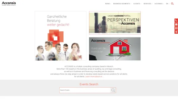 Website Screenshot: Acconsis GmbH Wirtschaftsprüfungsgesellschaft - Home - ACCONSIS - Wirtschaftsprüfung, Steuerberatung, Rechtsberatung, Unternehmensberatung, Finanzierungsberatung - Date: 2023-06-16 10:10:50