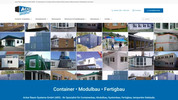 Website Screenshot: Acker Raum-Systeme GmbH - Containerbau, Modulbau, Systembau, Fertigbau – Acker Raum-Systeme GmbH - Date: 2023-06-16 10:10:51