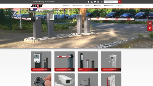 Website Screenshot: ACOTEC GmbH - ACOTEC GmbH Schranken - Poller - Parksysteme - Schrankenanlage - Videoüberwachung - versenkbare Poller - elektrische Schranken - Hersteller - Date: 2023-06-16 10:10:51
