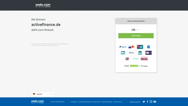 Website Screenshot: Activefinance Dipl.-Ing. Oec. Jürgen Moldt e. K. - activefinance.de steht zum Verkauf - Sedo GmbH - Date: 2023-06-16 10:10:51