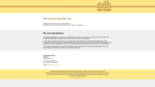 Website Screenshot: adb-Software GmbH -  Microsoft Senior-Partner Individuelle Softwarelösungen - adb-Software - Date: 2023-06-16 10:10:51
