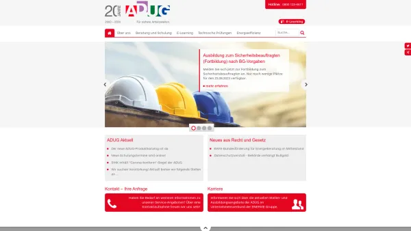 Website Screenshot: ADUG GmbH -  Ihr Partner für Arbeits- und Gesundheitsschutz - ADUG - Startseite - Date: 2023-06-16 10:10:51