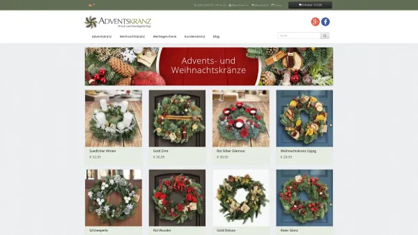 Website Screenshot: Green Traditions - Adventskranz und Weihnachtskranz 2017 - Date: 2023-06-16 10:10:51