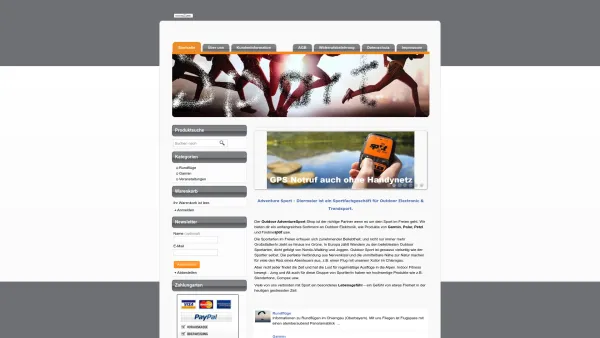 Website Screenshot: Adventure Sport Gbr, Diermeier - AdventureSport.de Dein Partner für Sportelektronik & Trendsport - Date: 2023-06-16 10:10:51