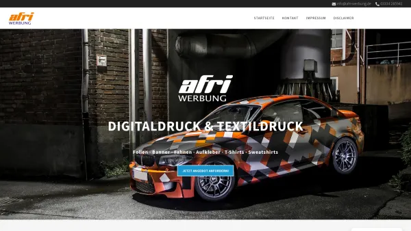 Website Screenshot: Andre Fritschler - afri-werbung – Digitaldruck & Textildruck - Date: 2023-06-16 10:10:51