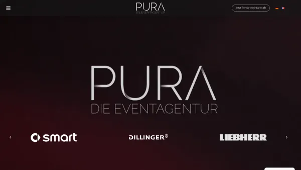 Website Screenshot: PURA GmbH Die Eventagentur - Eventagentur für Großveranstaltungen, Mitarbeiterevents, Firmenjubiläum - PURA GmbH - Date: 2023-06-20 10:41:45