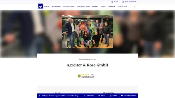 Website Screenshot: Agreiter & Rose GmbH Finanzierungen · Kapitalanlagen · Versicherungen - AXA Duisburg Agreiter & Rose GmbH | Für Sie da! - Date: 2023-06-16 10:10:51