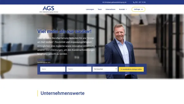 Website Screenshot: AGS Aktiv Gebäudereinigungs-Service GmbH - AGS Aktiv Gebäudereinigungs Service GmbH in Berlin - Date: 2023-06-16 10:10:51