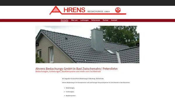 Website Screenshot: Ahrens Bedachungs GmbH - Ahrens Bedachungs GmbH in Bad Zwischenahn/ Petersfehn - Startseite - Date: 2023-06-16 10:10:51