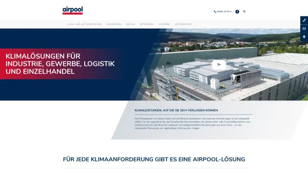 Website Screenshot: airpool Lüftungs und Wärmesysteme GmbH - Klimalösungen für Industrie und Gewerbe - airpool - Date: 2023-06-16 10:10:51