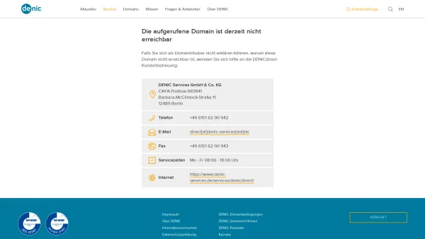 Website Screenshot: AKADEMIE FÜR NATURHEILVERFAHREN e.V. - DENICdirect-Informationsseite - DENIC eG - Date: 2023-06-16 10:10:54
