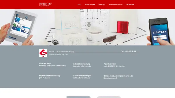 Website Screenshot: Berndt Alarmtechnik - Alarmanlagen Leipzig - sorglose Sicherheit seit 1990 - BERNDT Alarmtechnik - Date: 2023-06-16 10:10:54