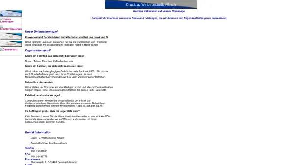 Website Screenshot: Albach Tampon- u. Siebdruckerei - Home - Date: 2023-06-16 10:10:54