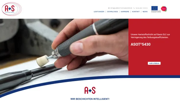 Website Screenshot: A + S Oberflächentechnik GmbH - Albrecht & Schumacher - Albrecht Schumacher - Date: 2023-06-16 10:10:54