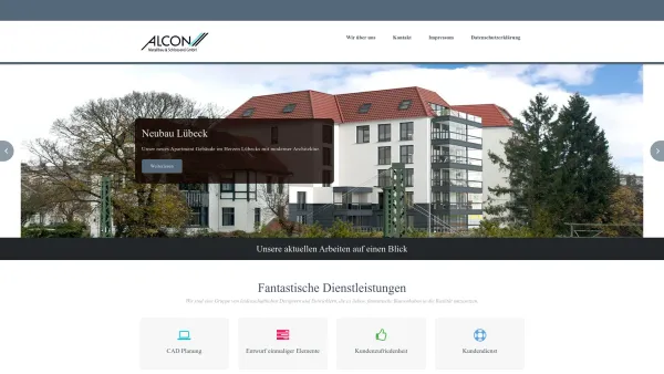Website Screenshot: ALCON Metallbau und Schlosserei GmbH - ALCON Metallbau GmbH – Metall Manufactur - Date: 2023-06-16 10:10:54