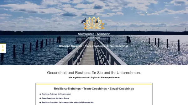 Website Screenshot: Alexandra Reimann - Gesundheit und Resilienz im Job und Privat: Alexandra Reimann Unlimited - Date: 2023-06-16 10:10:54