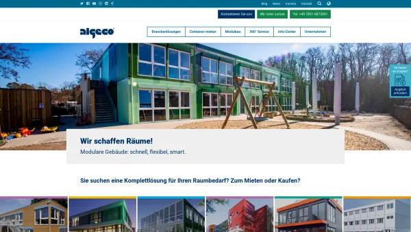 Website Screenshot: Algeco GmbH Felxible Raumlösungen · Europaweit - Container-Vermietung & Modulbau weltweit / ALGECO - Date: 2023-06-16 10:10:54