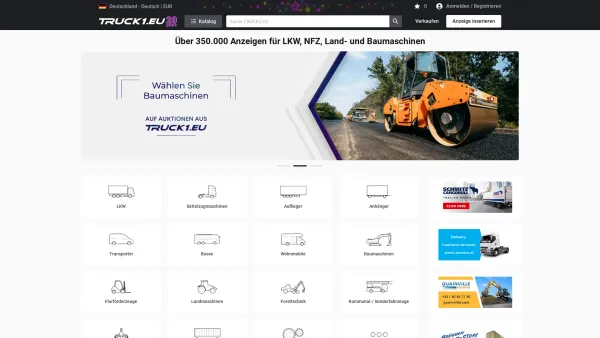 Website Screenshot: Truck1 Deutschland - Gebrauchte LKW, Nutzfahrzeuge, Baumaschinen, Landmaschinen kaufen - Truck1 Deutschland - Date: 2023-06-20 10:41:45