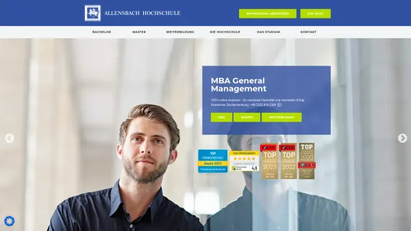 Website Screenshot: Allensbach-Hochschule - Bachelor, Master & MBA im Fernstudium | Allensbach Hochschule - Date: 2023-06-20 10:41:45