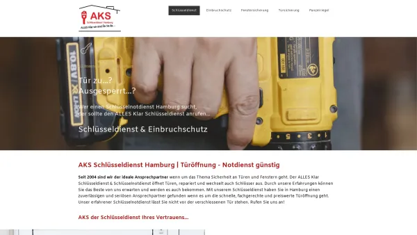 Website Screenshot: ALLES Klar Schlüsseldienst & Schlüsselnotdienst Hamburg - AKS Schlüsseldienst Hamburg | Türöffnung - Notdienst günstig - Date: 2023-06-20 10:41:45