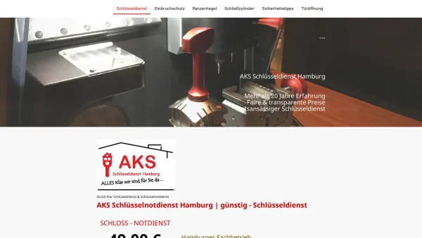 Website Screenshot: ALLES Klar Schlüsselnotdienst Hamburg - AKS Schlüsselnotdienst Hamburg | günstig - Schlüsseldienst - Date: 2023-06-20 10:41:45
