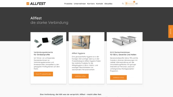 Website Screenshot: Allfest GmbH - Allfest - starke Verbindungselemente die alles fest machen - Date: 2023-06-20 10:41:45