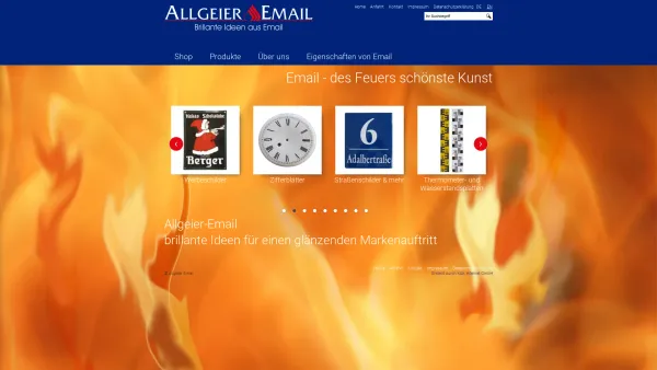 Website Screenshot: Emaillierwerk F. Allgeier GmbH - Allgeier Email brillante Ideen für einen glänzenden Markenauftritt - Emailschilder von Allgeier - Triberg - Date: 2023-06-16 10:10:54