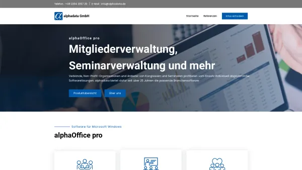 Website Screenshot: alphadata Gesellschaft für Softwareentwicklung - alphadata GmbH – 25 Jahre Softwareerfahrung - Date: 2023-06-16 10:10:54
