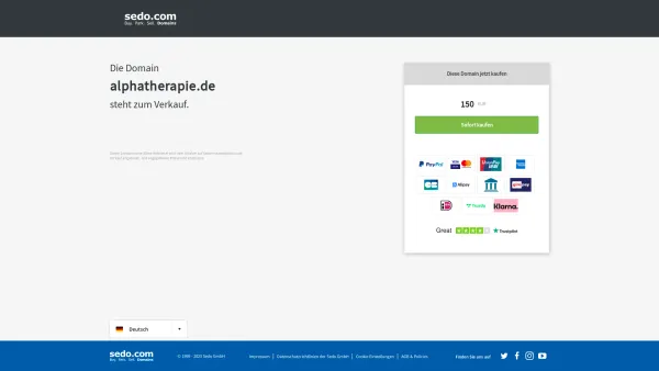 Website Screenshot: IG Chesarina - alphatherapie.de steht zum Verkauf - Sedo GmbH - Date: 2023-06-16 10:10:54