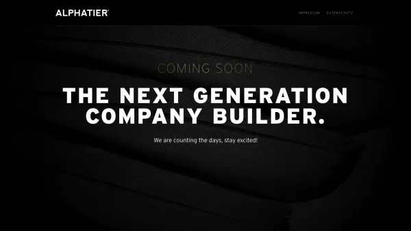Website Screenshot: Alphatier GmbH - ALPHATIER - THE NEXT GENERATION COMPANY BUILDER - Date: 2023-06-16 10:10:54