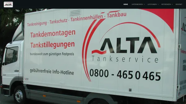 Website Screenshot: ALTA GmbH Tankservice - ALTA GmbH Tankservice - Date: 2023-06-16 10:10:54