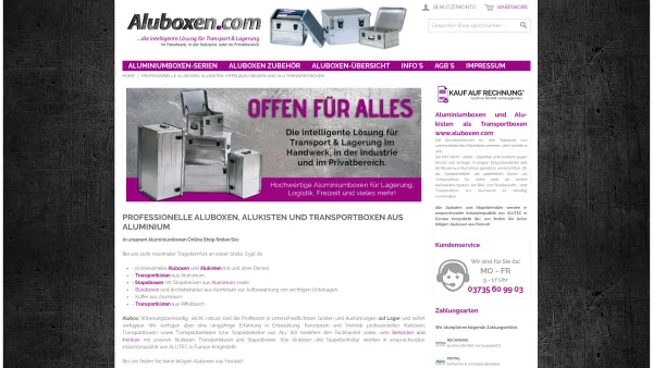 Website Screenshot: deproc Freizeitartikel GmbH - Professionelle Aluboxen, Alukisten, Riffelblechboxen und Alu Transportboxen - Date: 2023-06-16 10:10:54