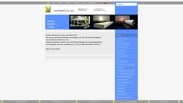 Website Screenshot: Carl GmbH & Co. KG DACH | WAND | TORE in Straufhain - Carl GmbH & Co. KG: Dach...... Wand..... Tore...... - Date: 2023-06-16 10:10:54