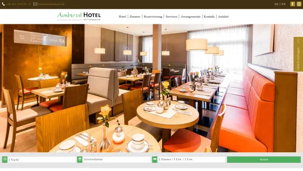 Website Screenshot: Ambient Hotel am Europakanal - www.ambienthotel.de | Hotel Fürth | Ambient Hotel am Europakanal | Nürnberg, Fürth, Erlangen - Date: 2023-06-16 10:10:54