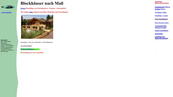 Website Screenshot: Anton Meyer Blockhausbau -  Blockhäuser nach  Maß!!! - Homepage - Date: 2023-06-16 10:10:54