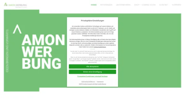 Website Screenshot: Amon Werbung Würzburg GmbH Werbung mit Wirkung - Werbetechnik | Amon Werbung Würzburg - Date: 2023-06-16 10:10:57