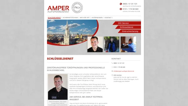 Website Screenshot: Amper Aufsperrdienst - Amper Aufsperrdienst: schneller Schlüsseldienst mit Festpreis-Garantie - Date: 2023-06-20 10:41:45