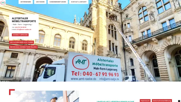 Website Screenshot: Alstertaler Möbeltransporte - Möbeltransporte und Möbelspedition in Hamburg - Date: 2023-06-16 10:10:57