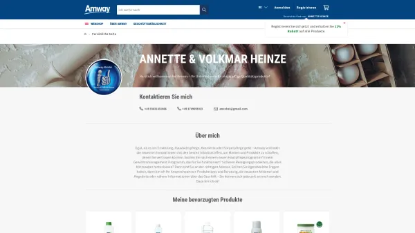 Website Screenshot: Amway-Berater Annette & Volkmar Heinze - Persönliche Seite - Date: 2023-06-16 10:10:57