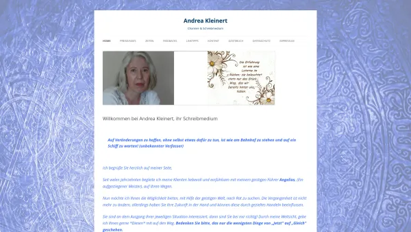 Website Screenshot: Schreibmedium Andrea Kleinert - Startseite Schreibmedium Andrea Kleinert - Date: 2023-06-16 10:10:57