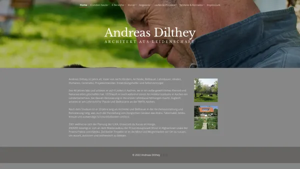 Website Screenshot: Atelier für Baukunst und Ökologie Dipl.-Ing. Architekt Dilthey - 4 Linden Aachen - Date: 2023-06-16 10:10:57
