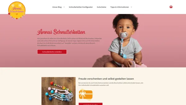 Website Screenshot: Annas-Schnullerketten.de GbR - Schnullerkette Selbst Gestalten | Mit Namen & Foto-Upload - Date: 2023-06-20 10:41:45