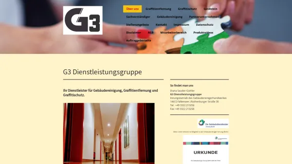 Website Screenshot: G. Schmidtke Gebäudereinigung GmbH -  Wir schützen und pflegen Werte! - G3 Dientsleistungsgruppe - G3 Gruppe - Date: 2023-06-16 10:10:57