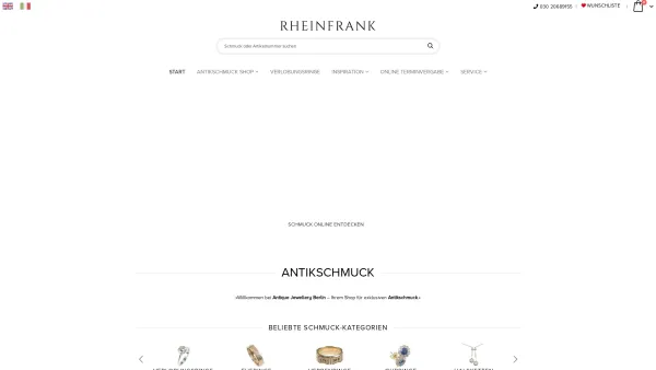 Website Screenshot: Oliver Rheinfrank Antikschmuck - Antique Jewellery Berlin | Antikschmuck & Verlobungsringe - Date: 2023-06-16 10:10:57