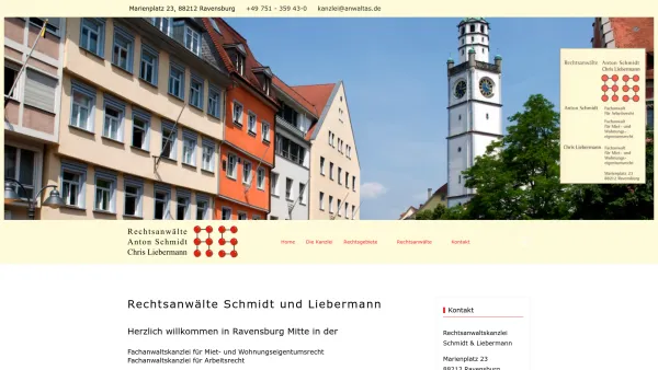 Website Screenshot: Kanzlei für Miet und Arbeitsrecht Anton Schmidt und Chris Liebermann - Rechtsanwaltskanzlei Schmidt und Liebermann Ravensburg - Date: 2023-06-16 10:10:57